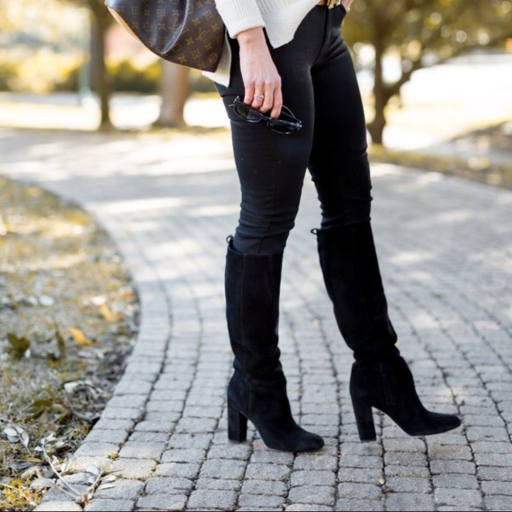 Sam Edelman Caprice Suede Trendy Knee-High Boots - Picture 3 of 16